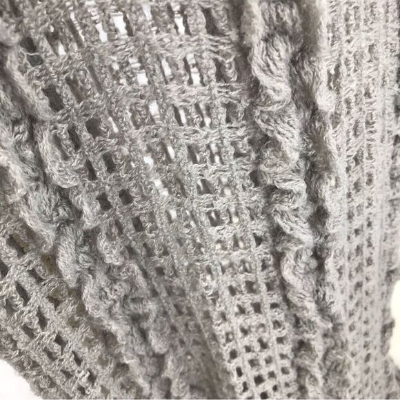 Vanity Gray Open Knit Infinity Scarf with cream lace trim- New With Tags - Picture 10 of 15